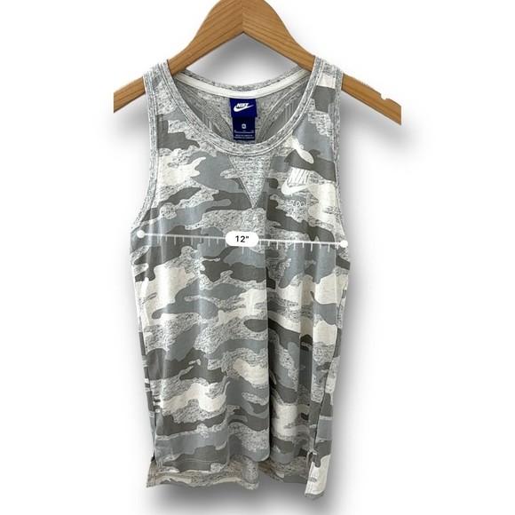 Nike Active Racerback Tank Top Camo Grey Girls XL - Picture 7 of 9